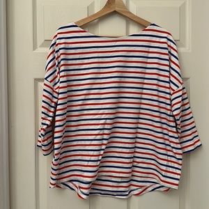 J crew striped boat neck top.